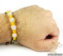 White rhinestone macramé faceted bead rope bracelet 5.00ct