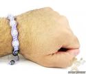 White rhinestone macramé faceted bead rope bracelet 5.00ct