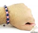 Dark blue rhinestone macramé faceted bead rope bracelet 5.00ct