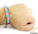 Baby blue rhinestone macramé faceted bead rope bracelet 5.00ct