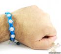 White rhinestone macramé faceted bead rope bracelet 5.00ct