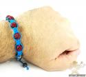 Ruby red rhinestone macramé faceted bead rope bracelet 5.00ct