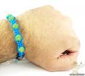 Green rhinestone macramé faceted bead rope bracelet 5.00ct