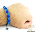 Blue rhinestone macramé faceted bead rope bracelet 5.00ct