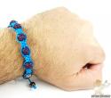 Burgundy rhinestone macramé faceted bead rope bracelet 5.00ct