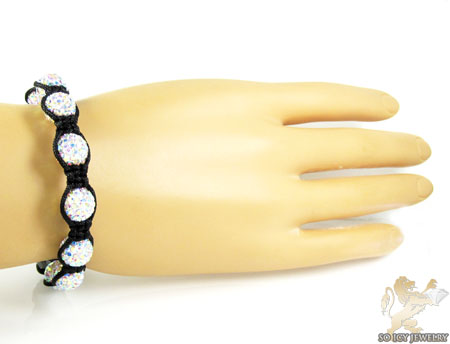 Multi colored rhinestone macramé faceted bead rope bracelet 9.00ct - Image 2