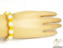 White rhinestone macramé faceted bead rope bracelet 9.00ct