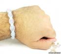 White rhinestone macramé faceted bead rope bracelet 9.00ct