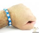 White rhinestone macramé faceted bead rope bracelet 9.00ct