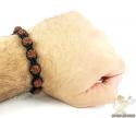 Sunset brown rhinestone macramé faceted bead rope bracelet 9.00ct
