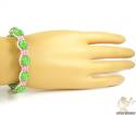 Green rhinestone macramé faceted bead rope bracelet 9.00ct