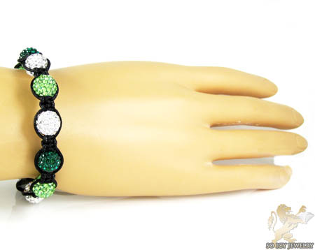Multi colors rhinestone macramé faceted bead rope bracelet 9.00ct