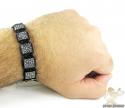 Smoke mirrored rhinestone macramé square bead rope bracelet 11.00ct