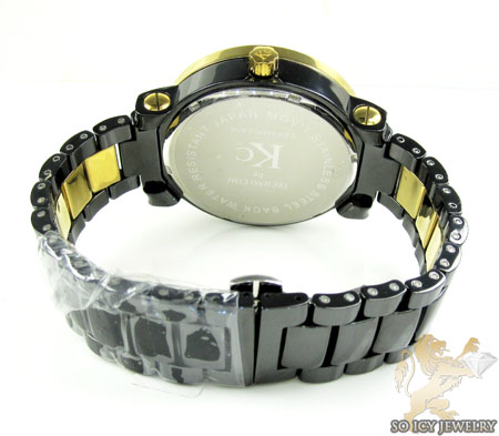 White diamond techno com by kc black ceramic watch 3.00ct