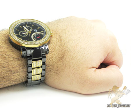 White diamond techno com by kc black ceramic watch 3.00ct