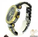 White diamond techno com by kc black ceramic watch 3.00ct
