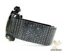 Techno master white diamond & black cz ice wrist watch 20.00ct