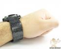 Techno master white diamond & black cz ice wrist watch 20.00ct
