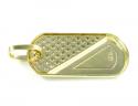 Unisex 10k gold cz dog tag pendant