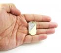 Unisex 10k gold cz dog tag pendant
