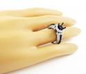 Ladies 10k black gold white & black diamond semi mount ring 2.18ct