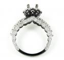 Ladies 14k black gold white & black diamond semi mount ring 2.00ct