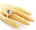 Ladies 14k black gold white & black diamond semi mount ring 2.00ct