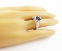 Ladies 14k black gold white & black diamond semi mount ring 2.00ct