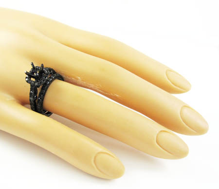 Ladies 10k black gold black diamond semi mount ring 1.40ct - Image 6