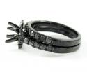 Ladies 10k black gold black diamond semi mount ring 1.40ct