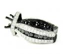 Ladies 10k black gold white & black diamond semi mount ring 3.58ct