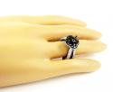 Ladies 10k black gold white & black diamond semi mount ring 3.58ct