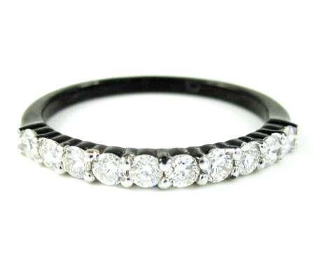 Ladies 10k black gold white & black diamond semi mount ring & wedding band set 1.06ct