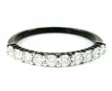 Ladies 10k black gold white & black diamond semi mount ring & wedding band set 1.06ct