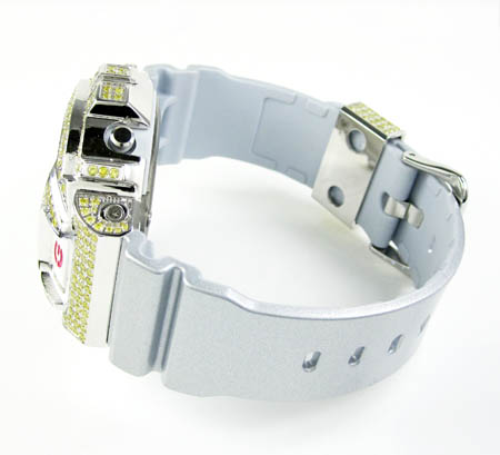 Mens canary cz dw-6900 white stainless steel g-shock watch 5.00ct - Image 4