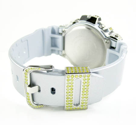 Mens canary cz dw-6900 white stainless steel g-shock watch 5.00ct - Image 5