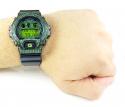 Mens green cz dw-6900 black stainless steel g-shock watch 5.00ct
