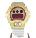 Mens white cz dw-6900 yellow stainless steel g-shock watch 5.00ct