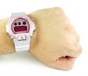 Mens pink cz dw-6900 white stainless steel g-shock watch 5.00ct
