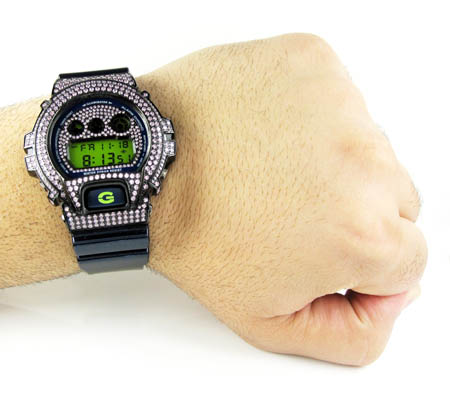 Mens pink cz dw-6900 black stainless steel g-shock watch 5.00ct - Image 4