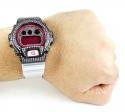 Mens pink cz dw-6900 black stainless steel g-shock watch 5.00ct