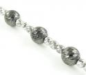 925 black & white sterling silver diamond cut bead chain 18-22 inch 5.75mm