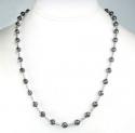 925 black & white sterling silver diamond cut bead chain 18-22 inch 5.75mm