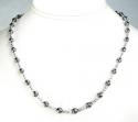 925 black & white sterling silver diamond cut bead chain 18-24 inch 4.75mm