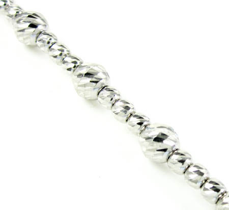 925 white sterling silver diamond cut bead chain 22-24 inch 4.75mm