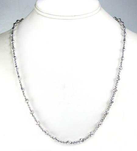 925 white sterling silver diamond cut bead chain 22-24 inch 4.75mm