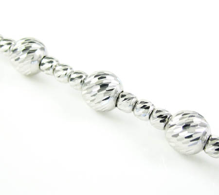 925 white sterling silver diamond cut bead chain 20 inch 5.75mm - Image 2