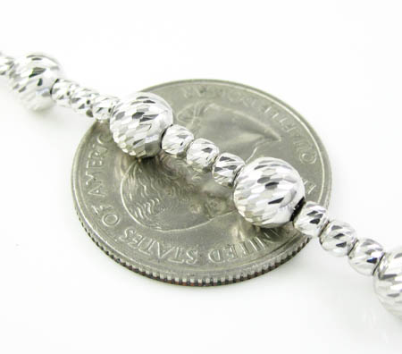 925 white sterling silver diamond cut bead chain 20-24 inch 5.75mm