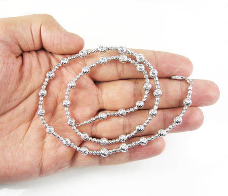 925 white sterling silver diamond cut bead chain 20 inch 5.75mm - Image 4