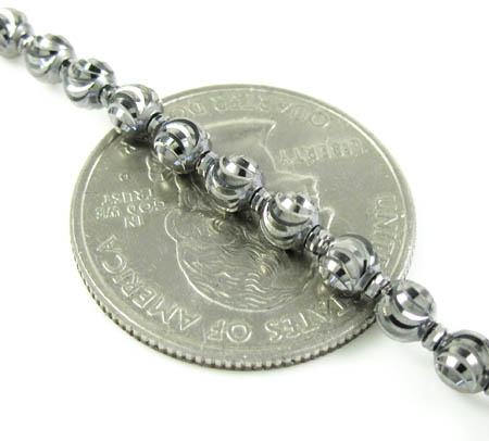 14k black gold diamond cut bead chain 22 inch 4mm - Image 3